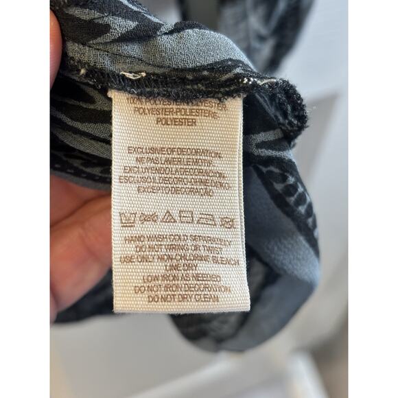 Free People Oversized Black Gray Sheer Blouse With Purple Beading Detail. Small - Picture 4 of 6